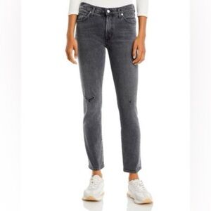 New Citizens of Humanity Skyla Mid Rise Cigarette Jeans Covert Black Denim 26